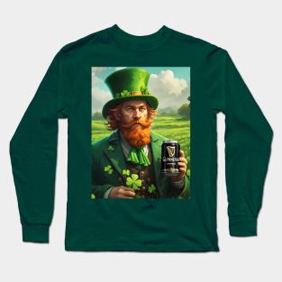 Folk Art Leprechaun Long Sleeve T-Shirt